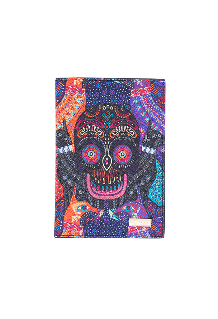 Porta Pasaporte Xuul Saffiano para Mujer Día de Muertos Mictlan