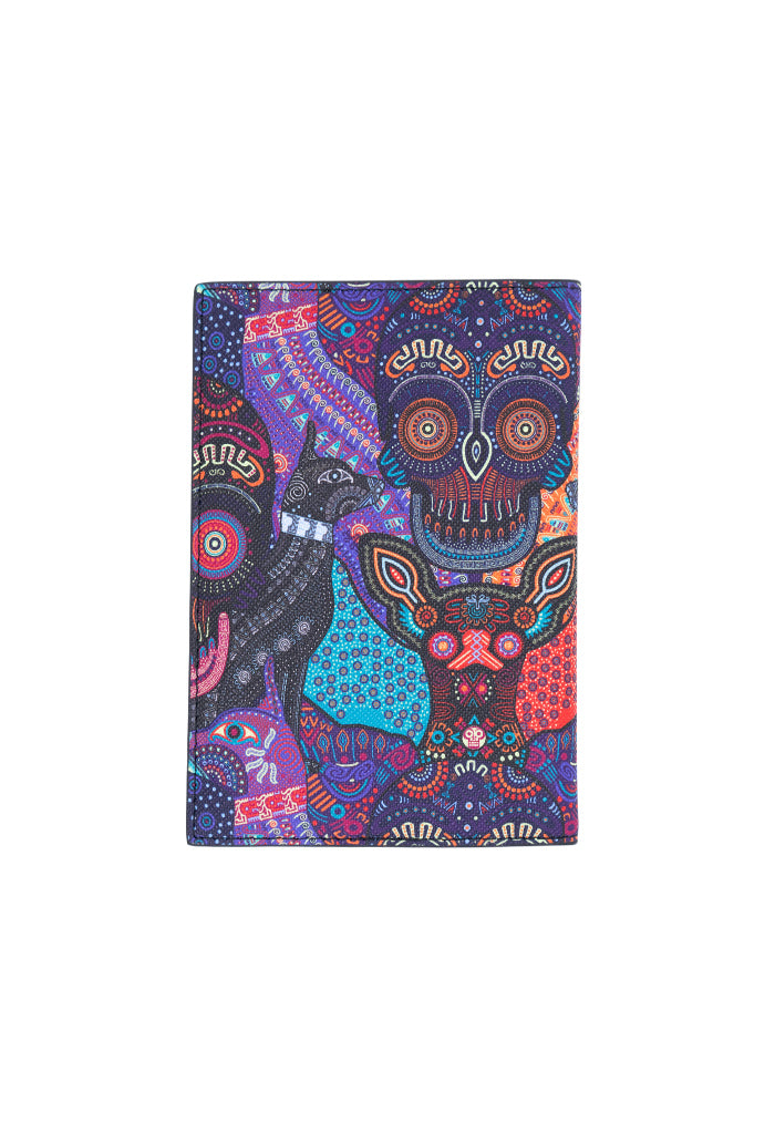 Porta Pasaporte Xuul Saffiano para Mujer Día de Muertos Mictlan