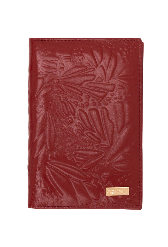 Porta Pasaporte Xuul de Piel Grabado Mariposa