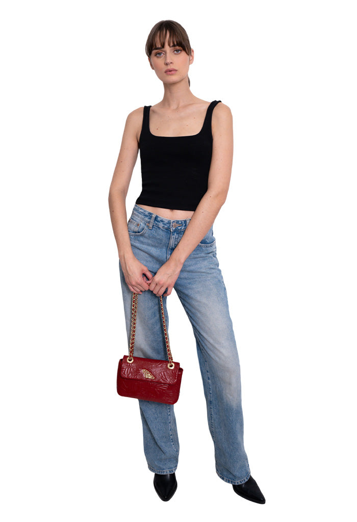 Bolsa Tusbel Piel Mini Grabado Mariposa