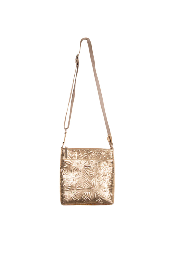 Messenger Bag Xíimbal de Piel Grabado Mariposa