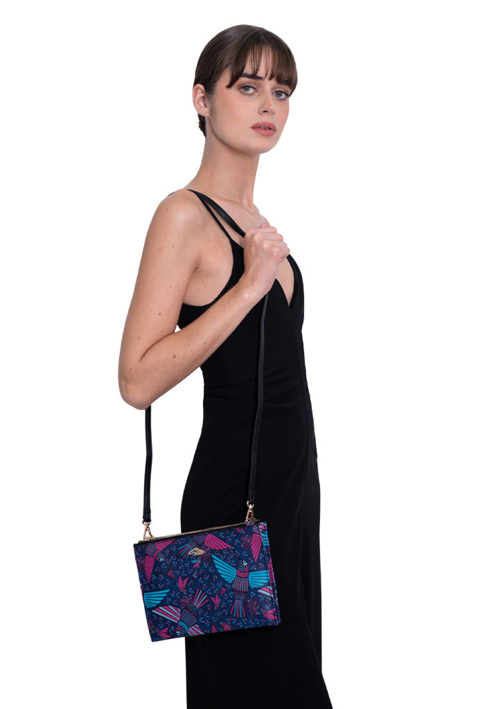 Crossbody Nikté Saffiano Colibrí