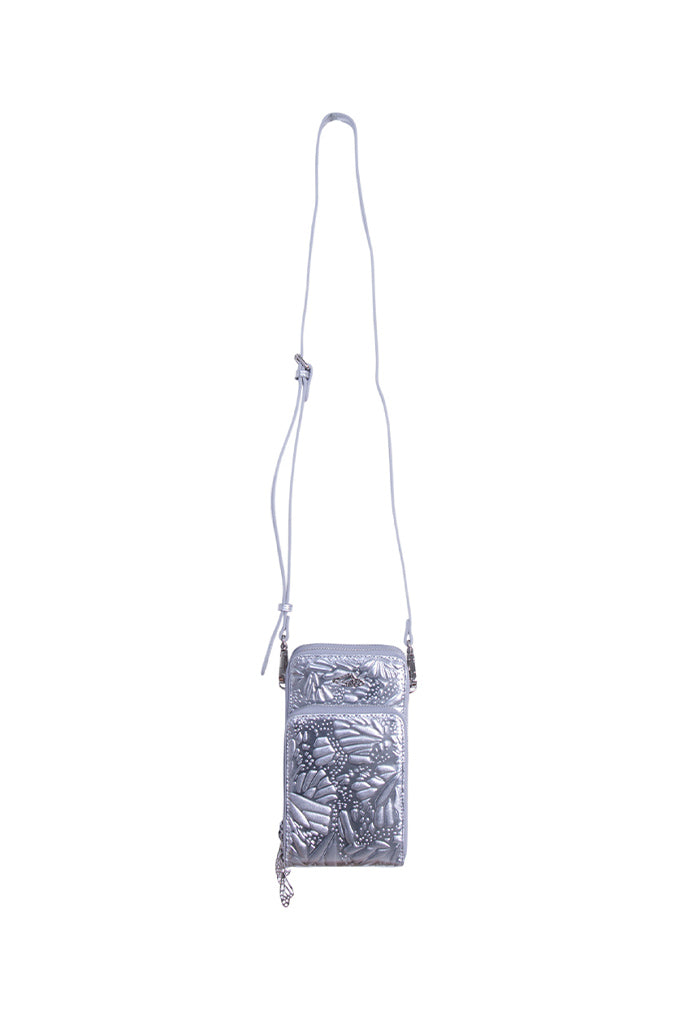 Porta Celular Naab de Piel Grabado Mariposa