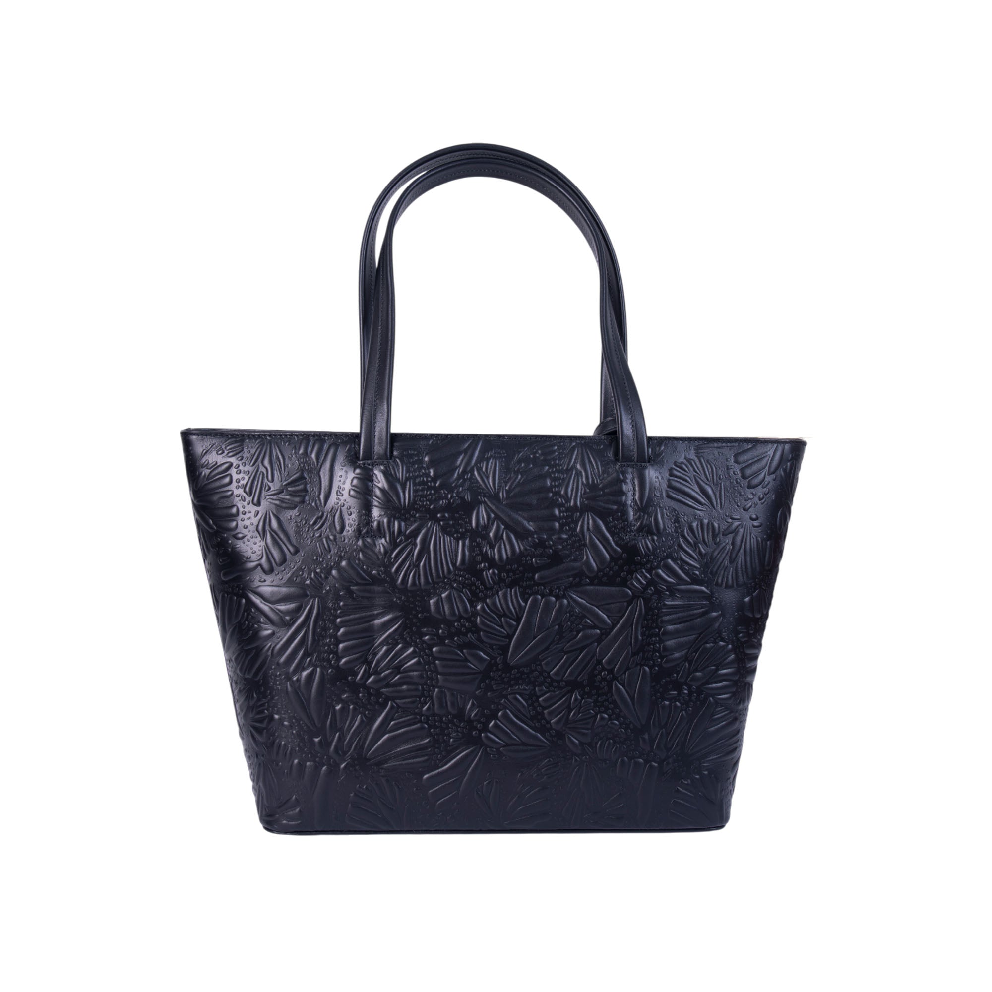 Tote K'iin de Piel Grabado Mariposa