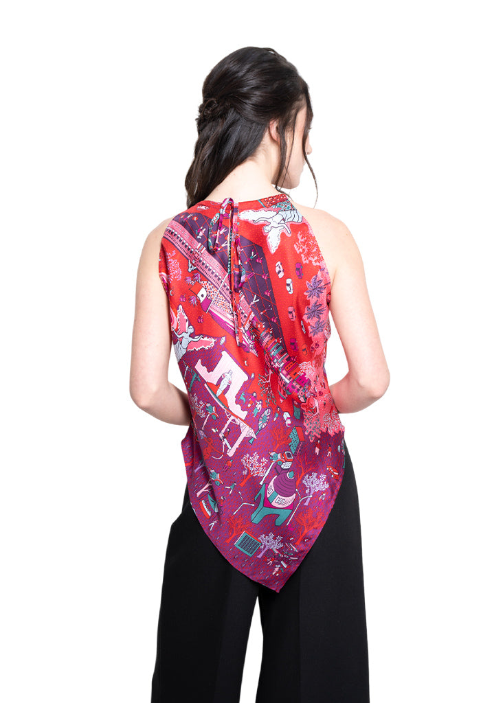 Blusa Cuello Ajustable Mi Ciudad a Color