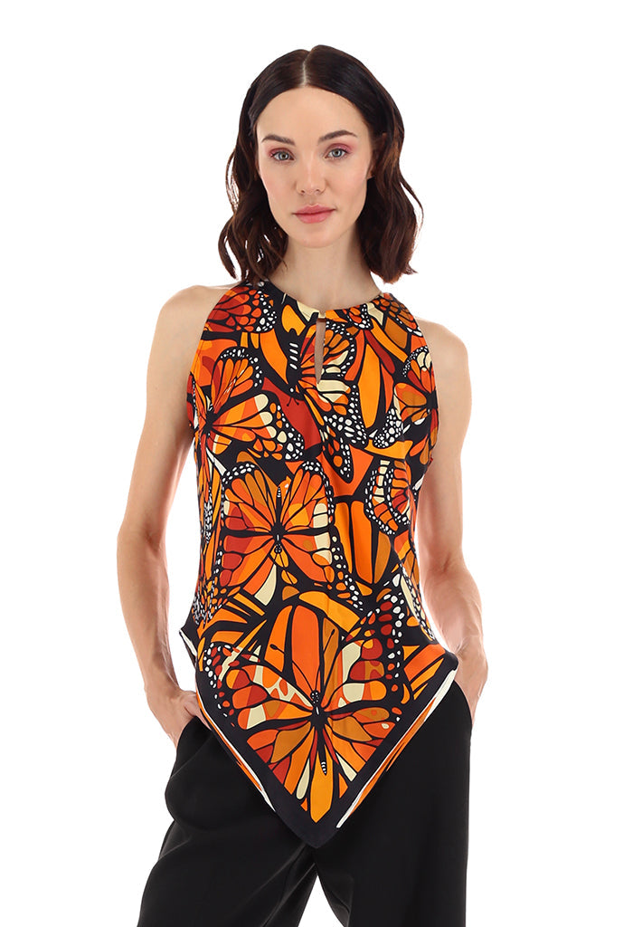 Blusa Cuello Ajustable Vuelo de Mariposa