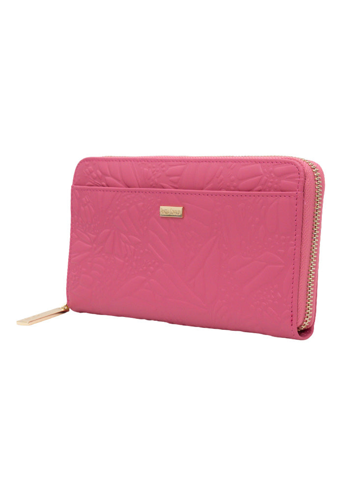 Cartera Grande Piel Grabado Mariposa