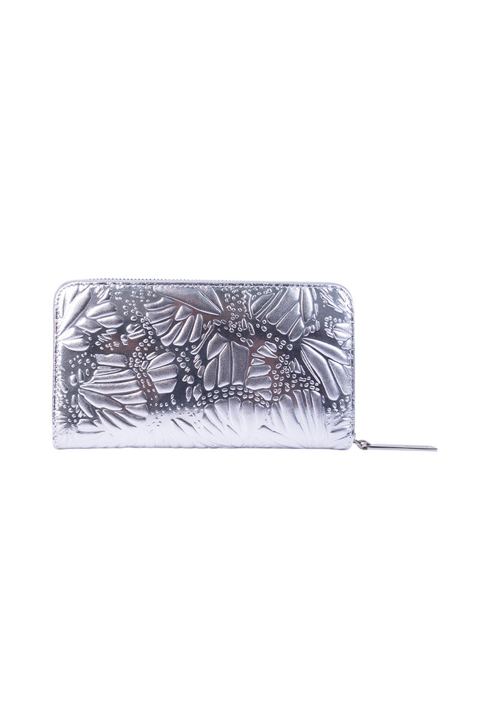 Cartera Grande Piel Grabado Mariposa