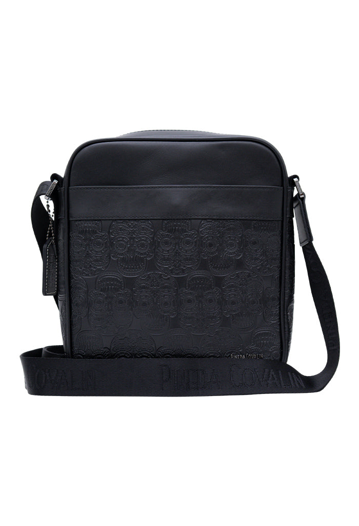 Messenger Bag Kaabal de Piel Grabado Tzompantli