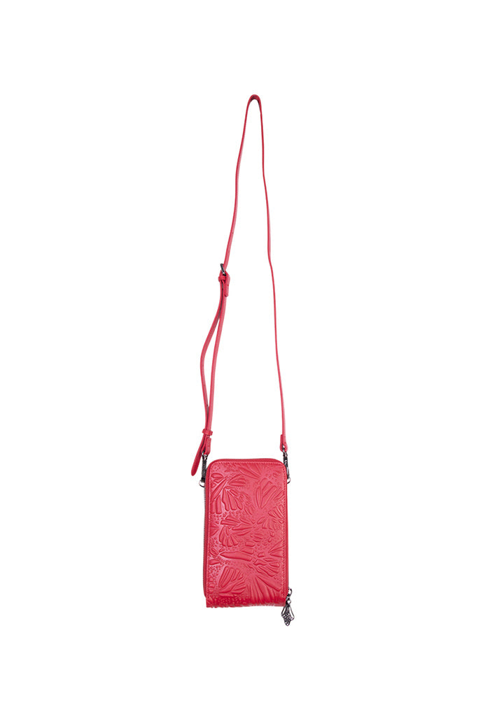 Porta Celular Naab de Piel Grabado Mariposa