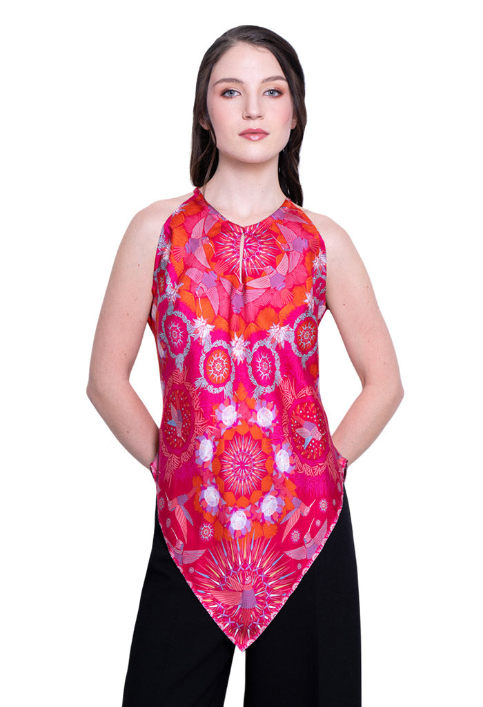 Blusa Cuello Ajustable Colibrí