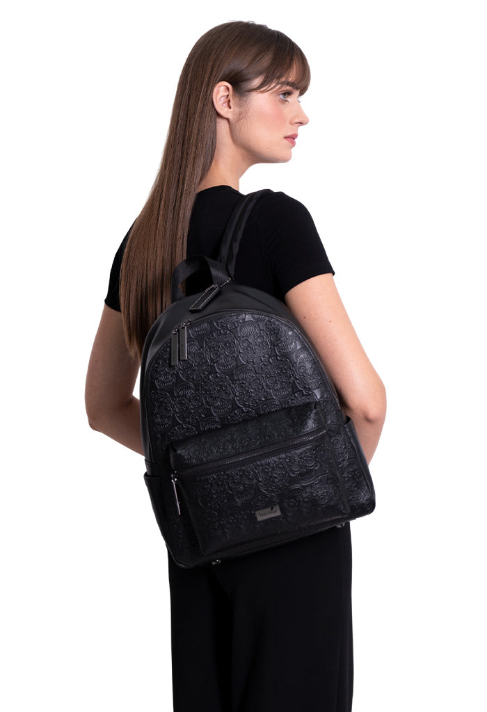 Backpack Nuuk Piel Grabado Tzompantli