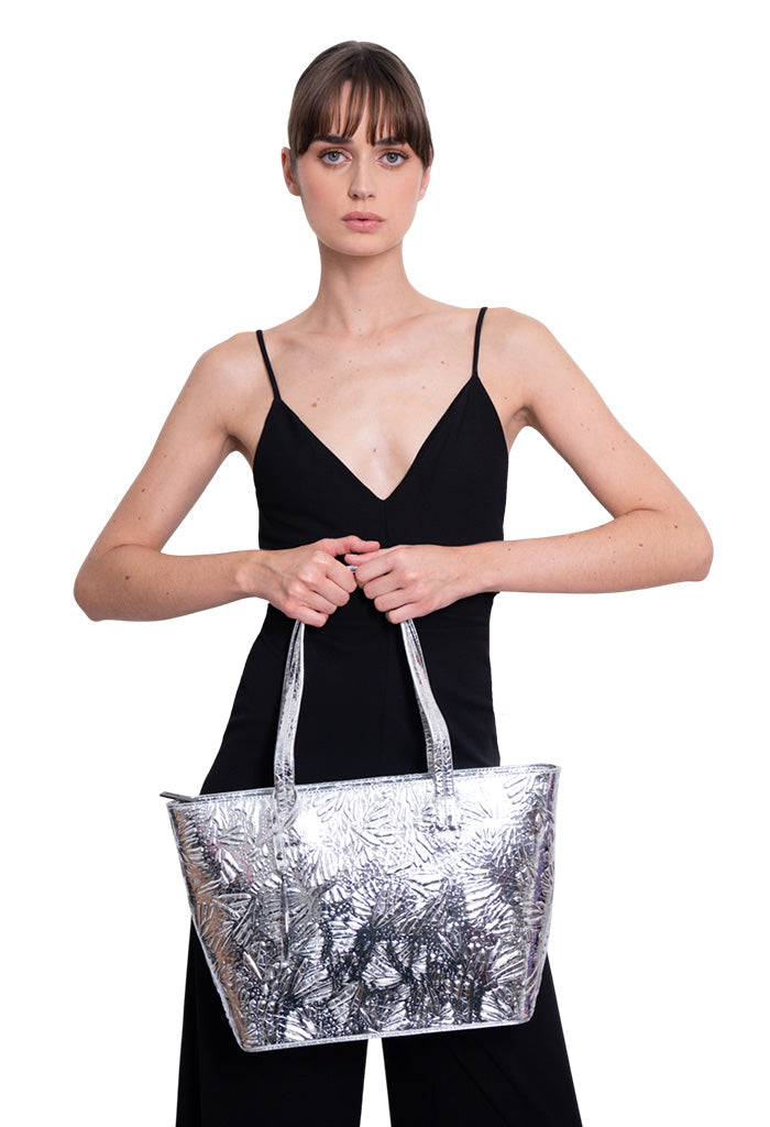 Tote K'iin de Piel Grabado Mariposa