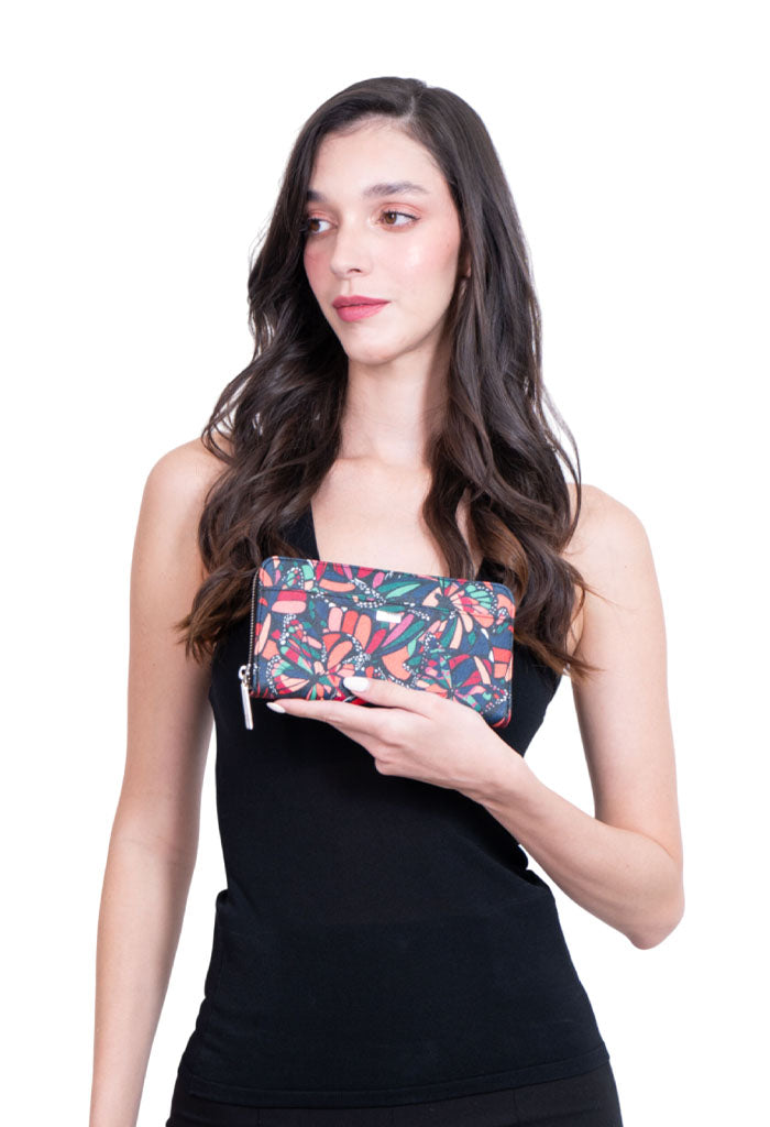 Cartera Grande Vuelo de Mariposa Verde/Rosa