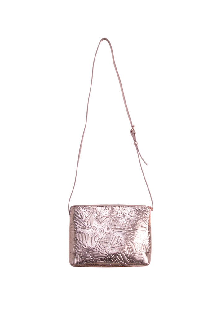Bolsa Yaakun de Piel Grabado Mariposa