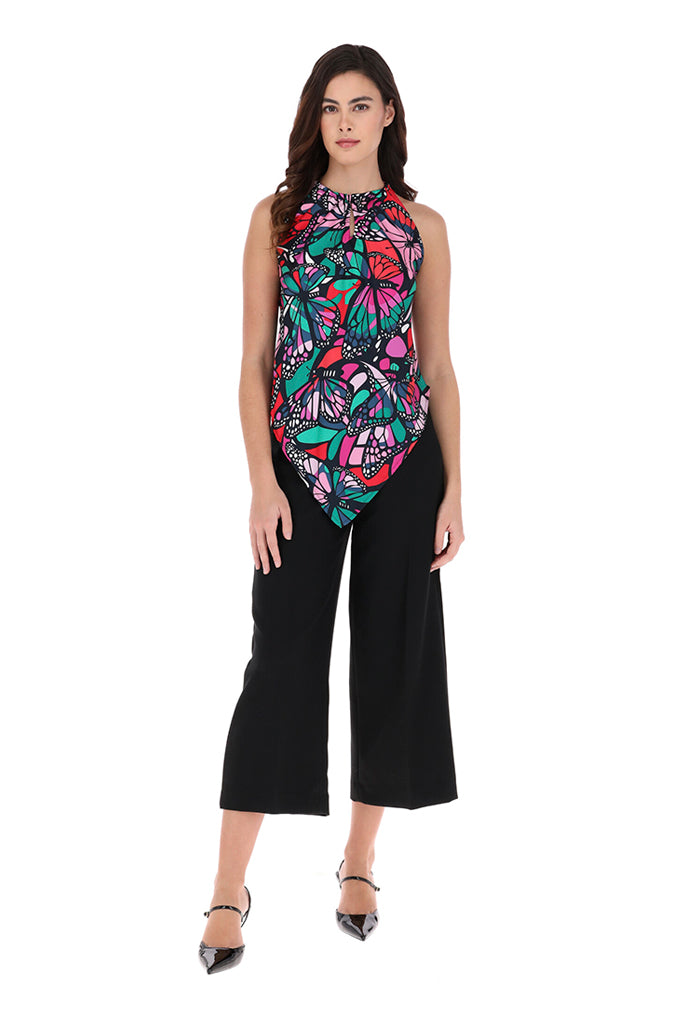 Blusa Cuello Ajustable Vuelo de Mariposa
