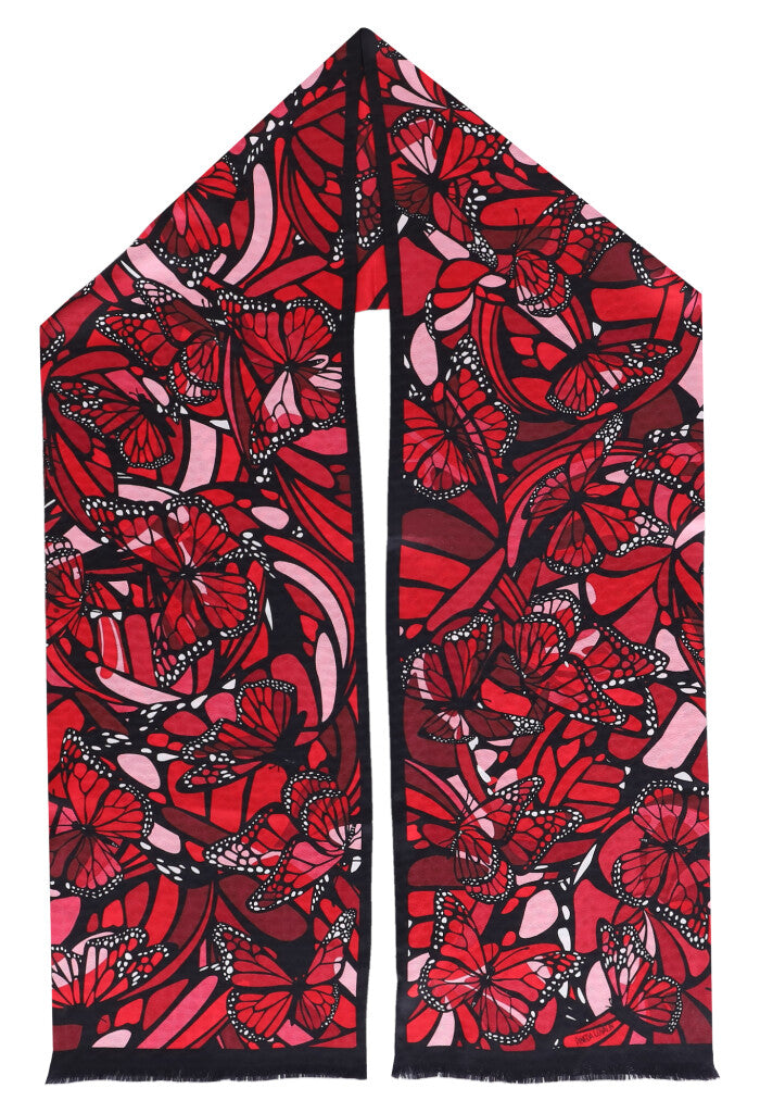 Bufanda Doble Vista Vuelo Mariposa