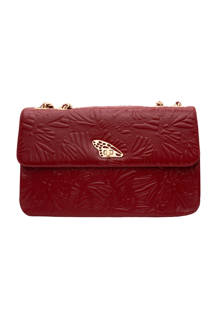 Bolsa Tusbel Piel Grabado Mariposa