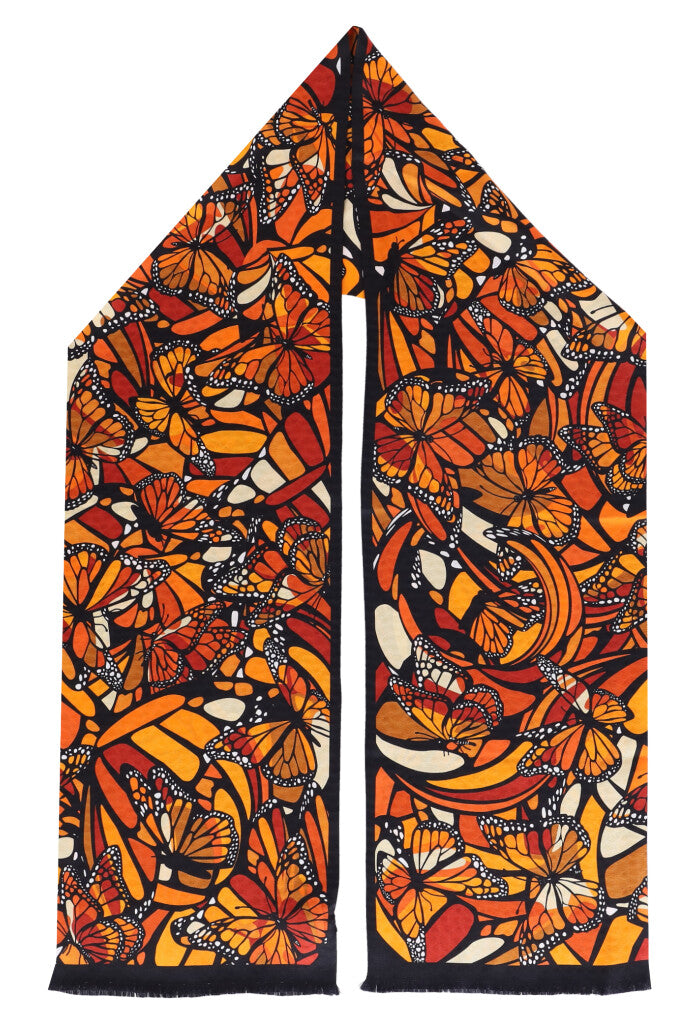 Bufanda Doble Vista Vuelo Mariposa
