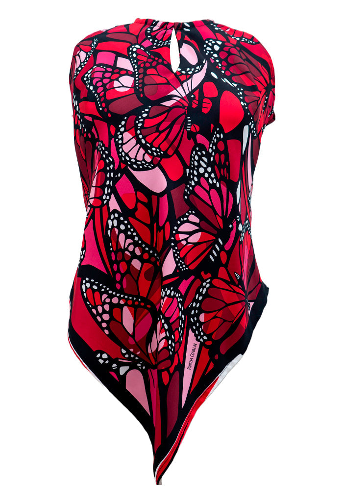Blusa Cuello Ajustable Vuelo de Mariposa