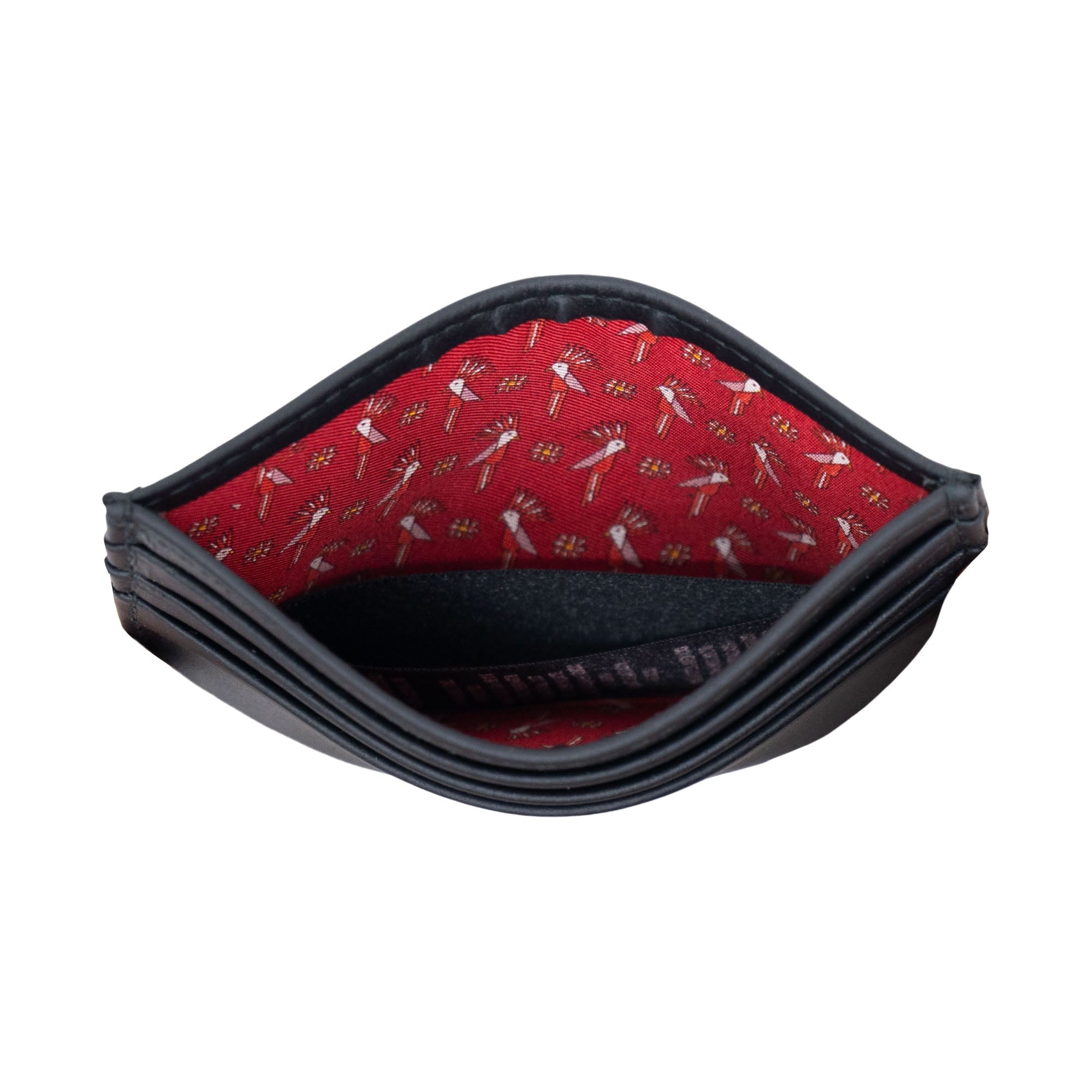 Tarjetero Kukxaan Negro Ribete Rojo  Quetzal