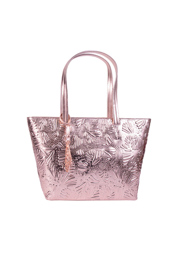 Tote K'iin de Piel Grabado Mariposa