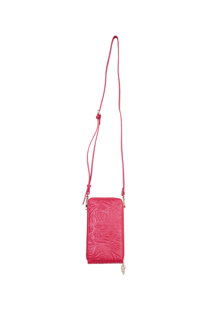 Porta Celular Naab de Piel Grabado Mariposa
