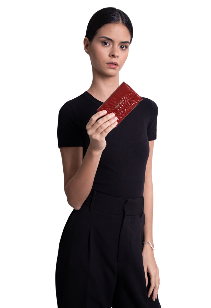 Cartera Mini Tuulis Piel Grabado Mariposa