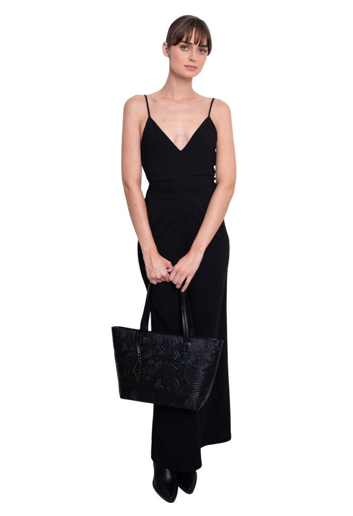 Tote K'iin de Piel Grabado Mariposa