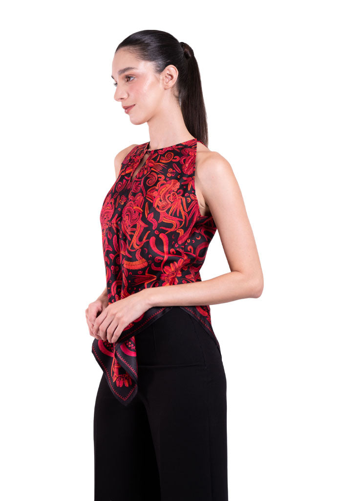 Blusa Cuello Ajustable Quetzalcóatl