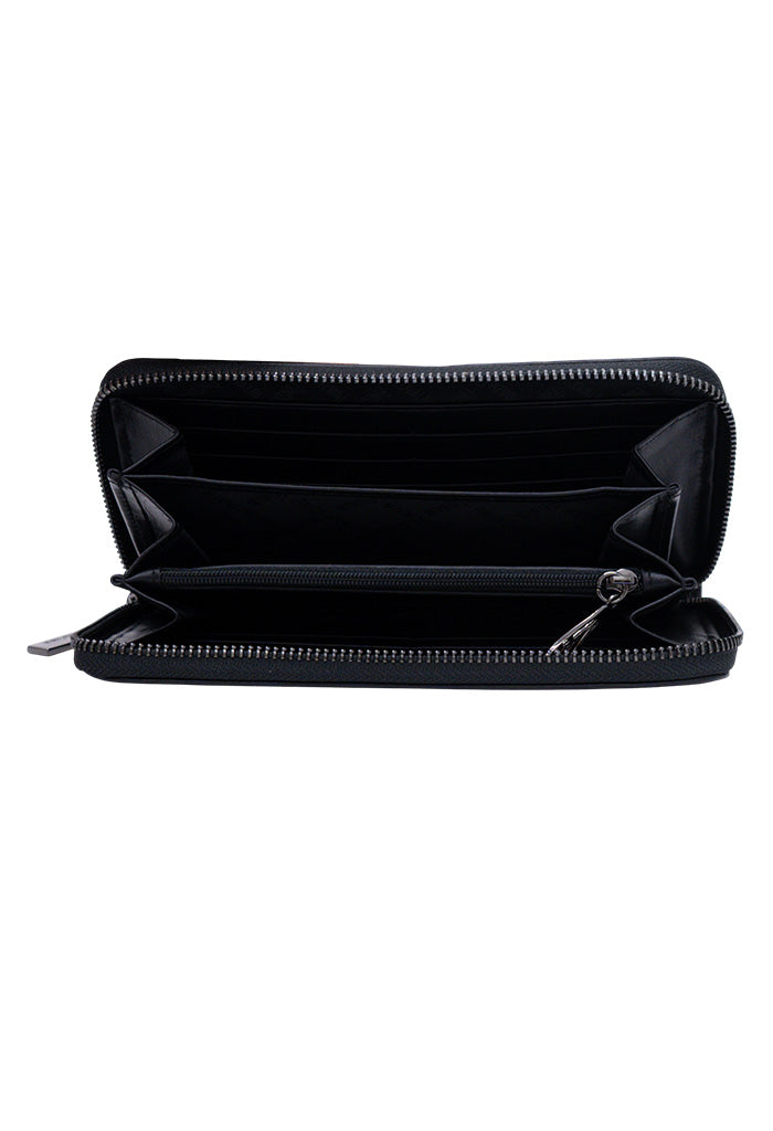 Cartera Grande Piel Grabado Mariposa