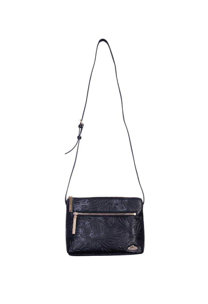 Bolsa Yaakun de Piel Grabado Mariposa