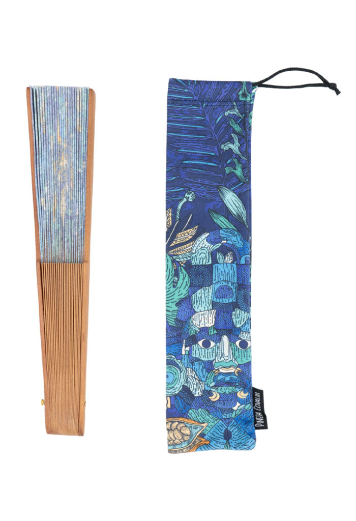 Abanico Iik Máscara de Jade