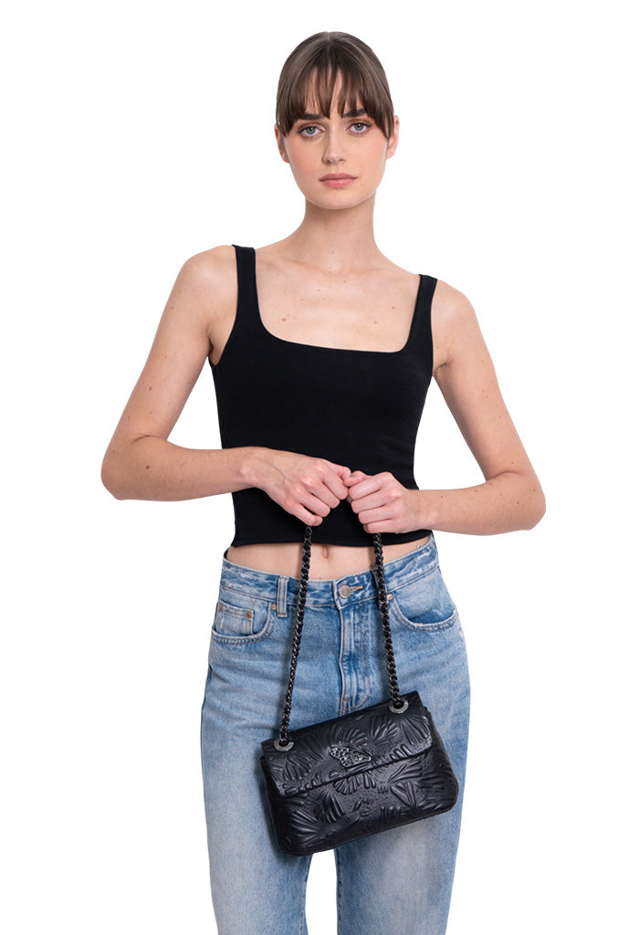 Bolsa Tusbel Piel Mini Grabado Mariposa