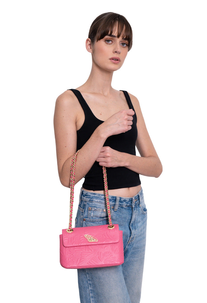 Bolsa Tusbel Piel Mini Grabado Mariposa