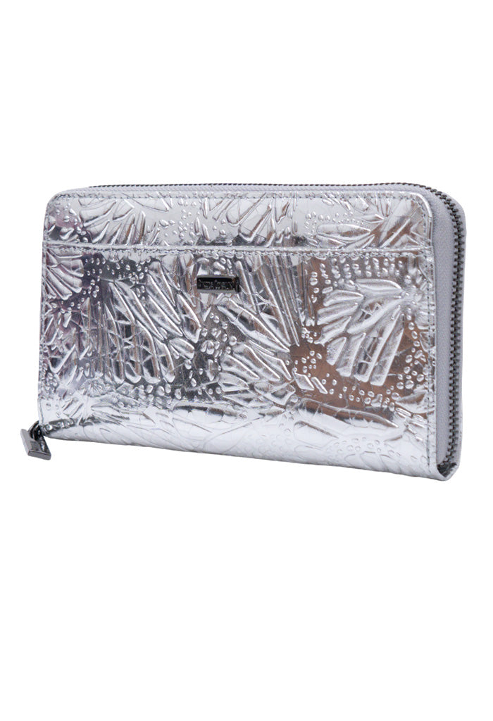 Cartera Grande Piel Grabado Mariposa