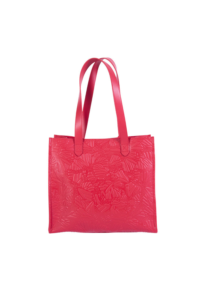 Tote Xunaán de Piel Grabado Mariposa