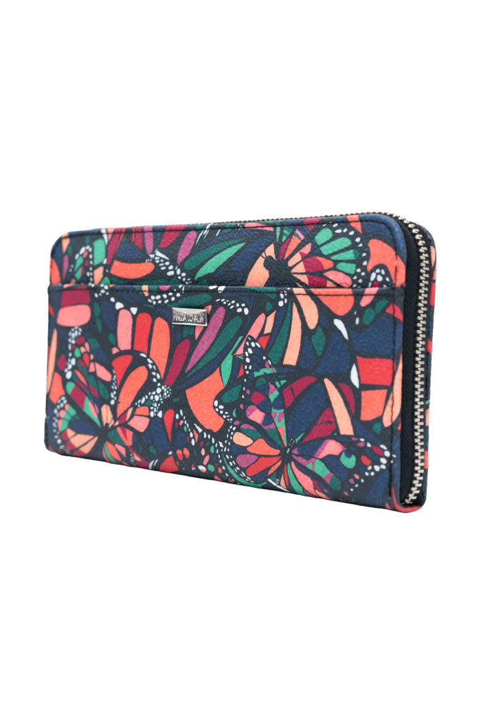 Cartera Grande Vuelo de Mariposa Verde/Rosa