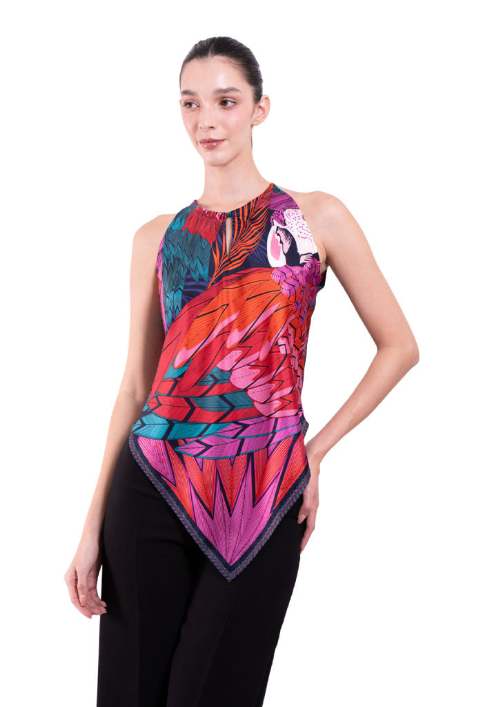 Blusa Cuello Ajustable Guacamaya