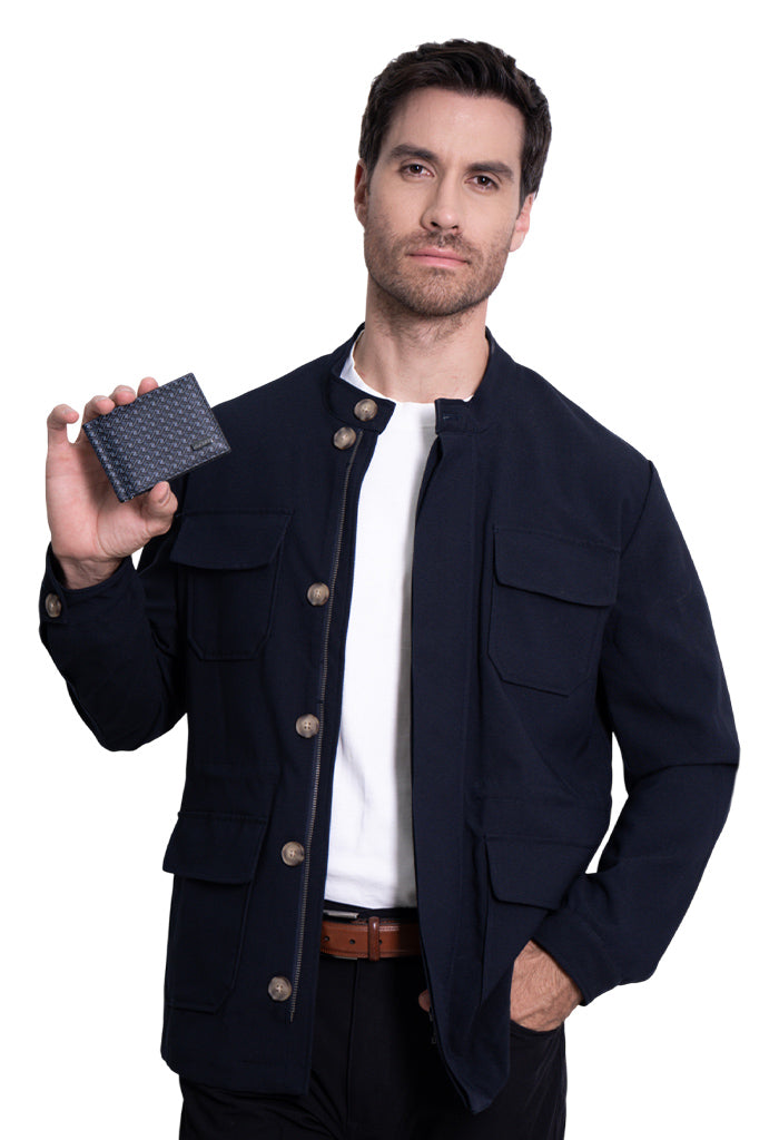 Cartera Xiib Saffiano con clip Grecas