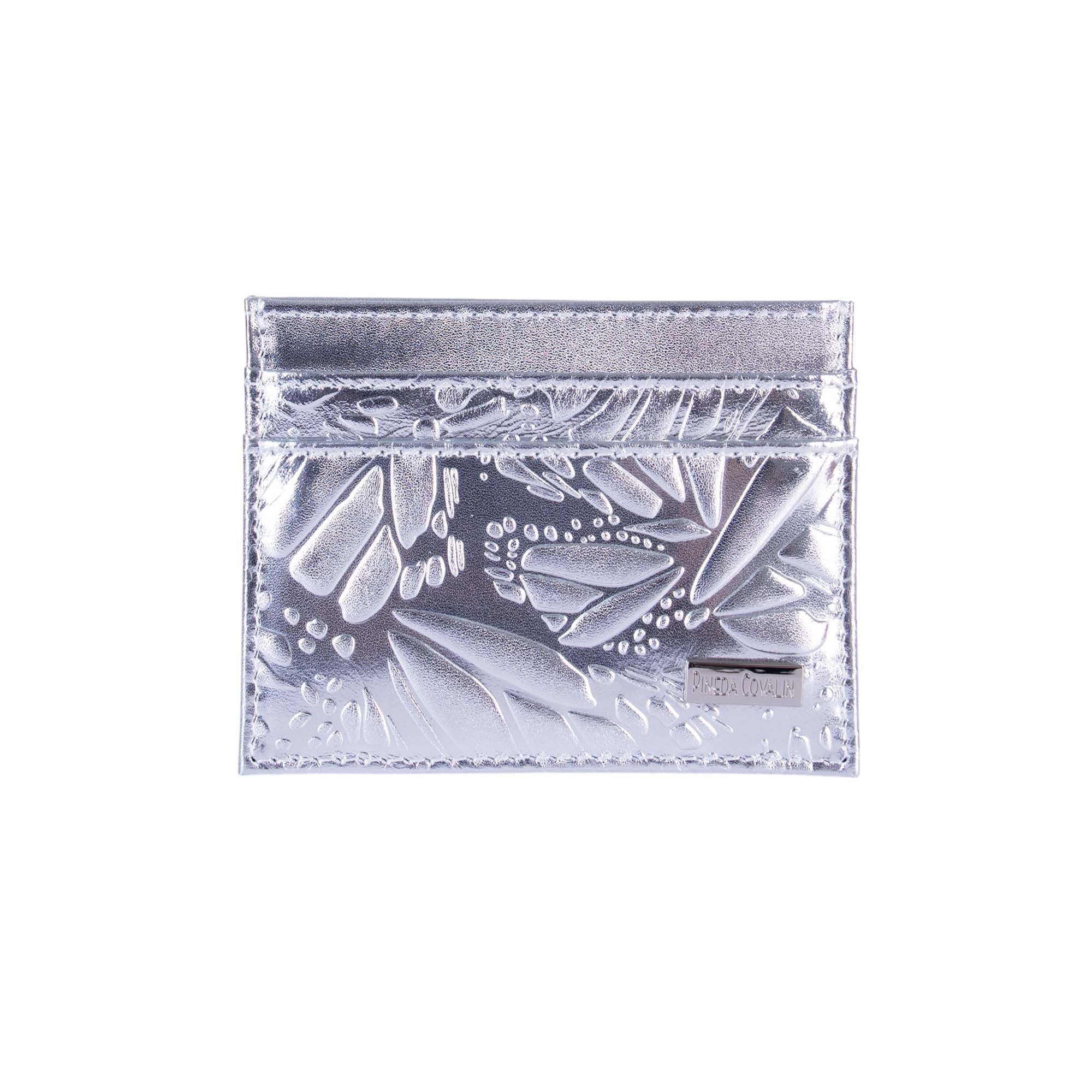 Tarjetero Kuxtal Piel Grabado Mariposa