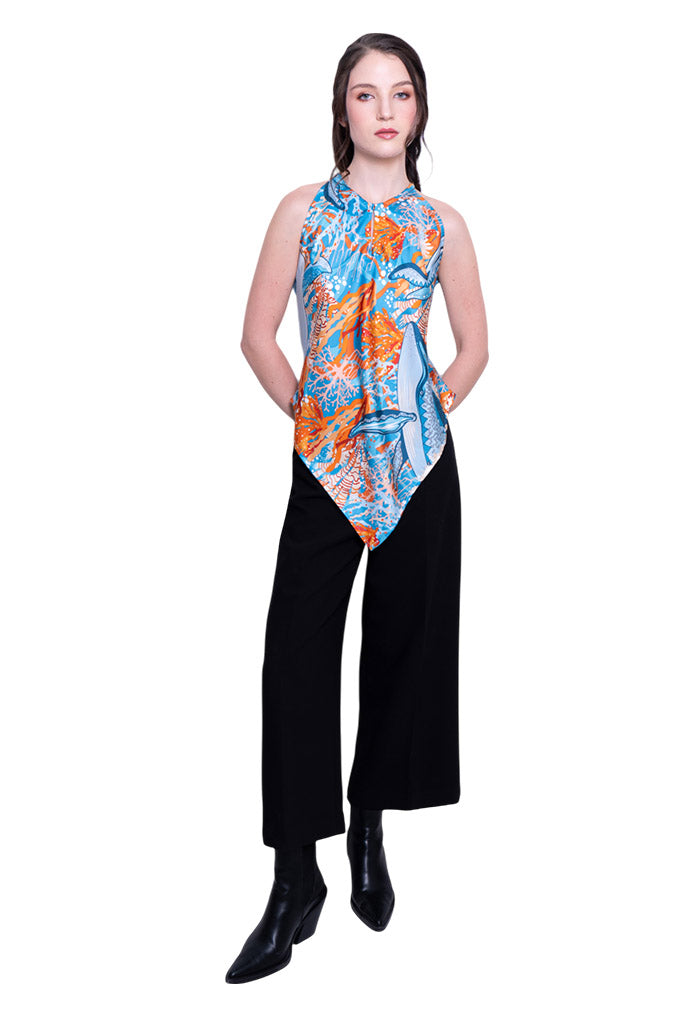 Blusa Cuello Ajustable Ballena