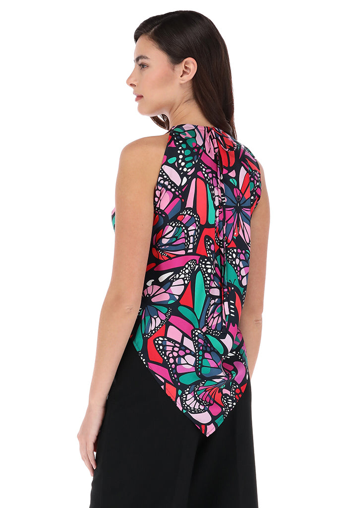 Blusa Cuello Ajustable Vuelo de Mariposa