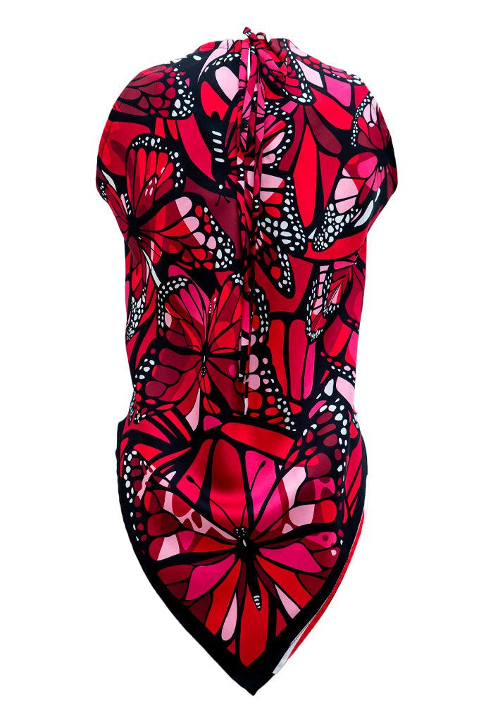 Blusa Cuello Ajustable Vuelo de Mariposa