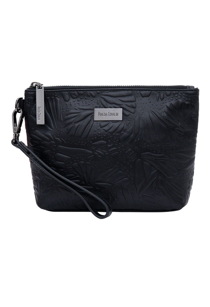 Cosmetiquera Piix de Piel Grabado Mariposa