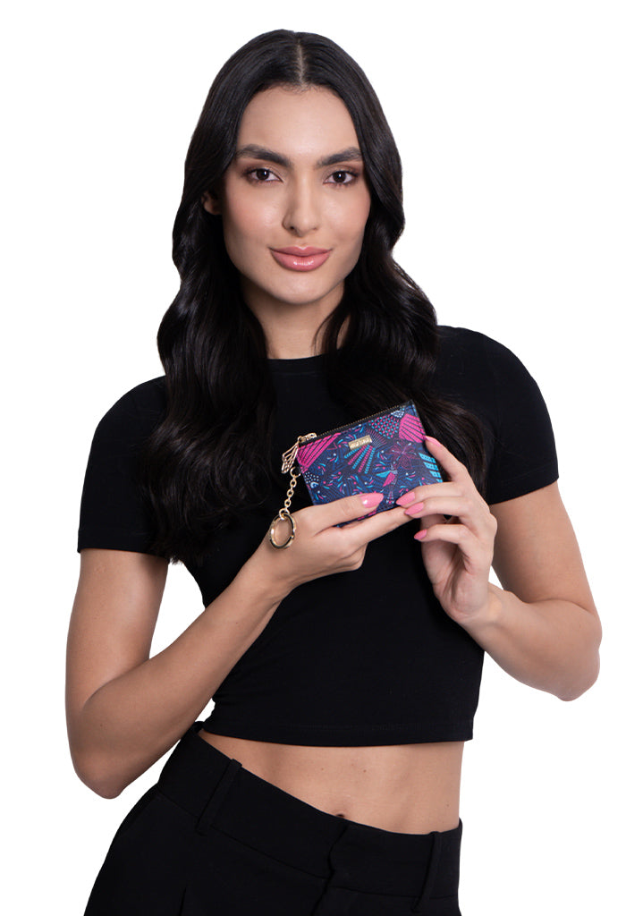 Tarjetero c/llavero Neek Saffiano Colibrí