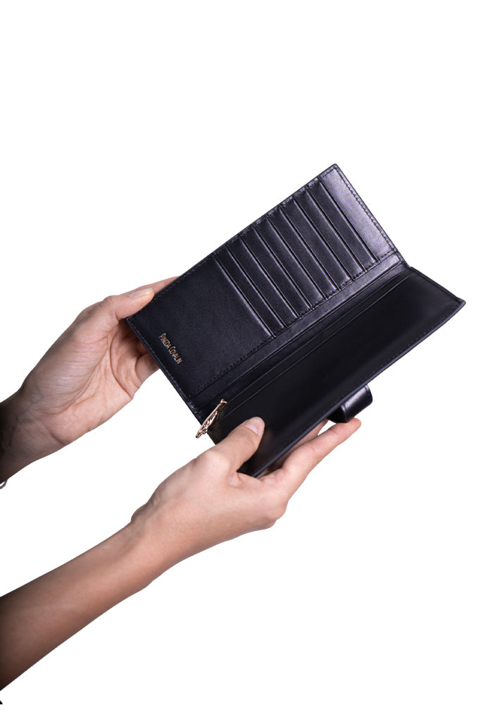 Cartera Grande Xook Piel Grabado Mariposa