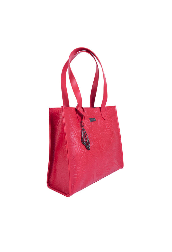 Tote Xunaán de Piel Grabado Mariposa
