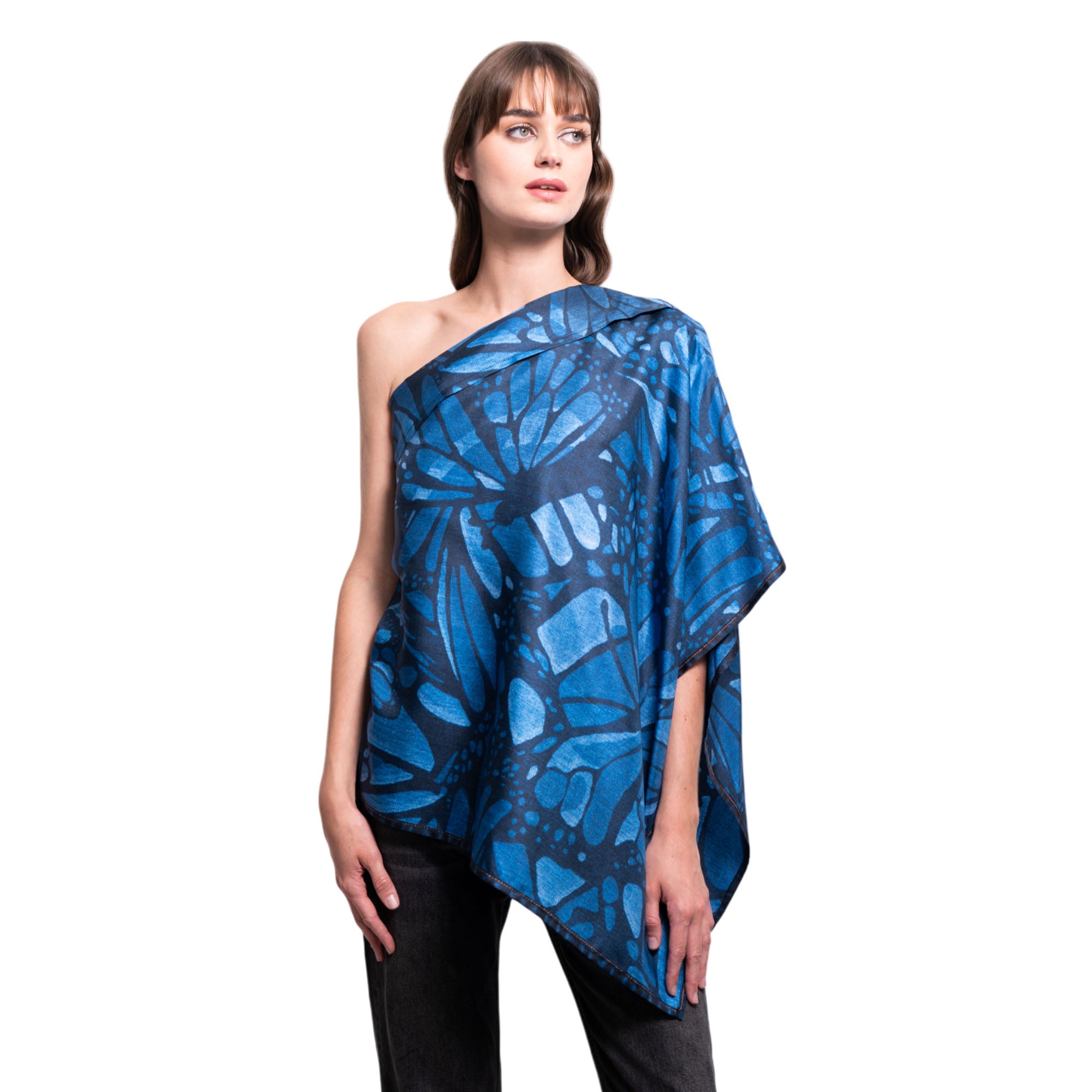 Poncho Vuelo de Mariposa Mezclilla