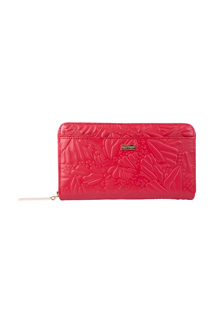 Cartera Grande Piel Grabado Mariposa